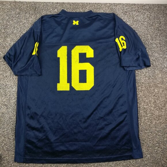 Michigan Wolverines Denard Robinson #16 Football Jersey Adidas Blue Mens 2XL - Picture 7 of 15